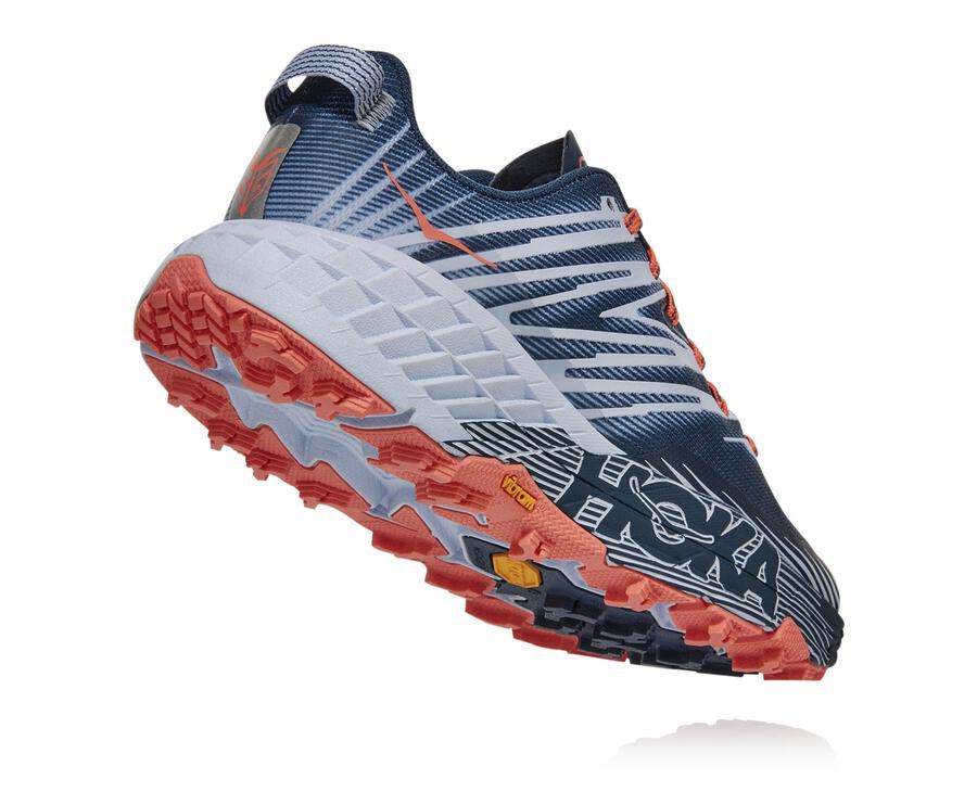 Trail Shoes Womens - Hoka One One Speedgoat 4 - Navy/White - HTABRLM-13